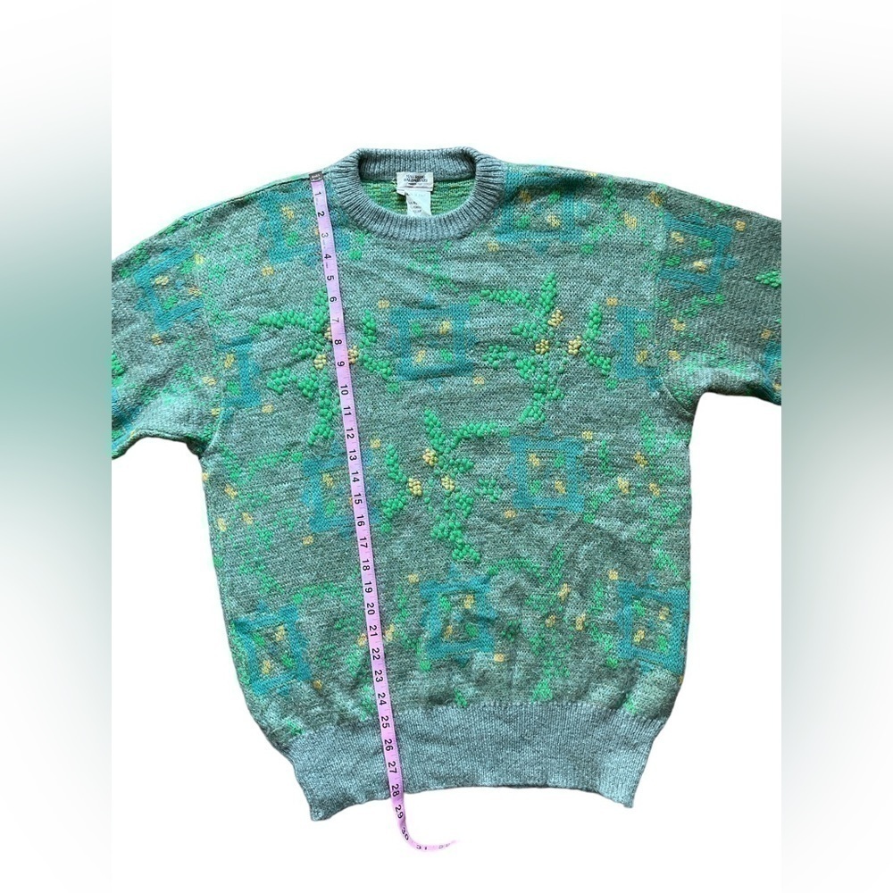 MAURIZIO BALDASSARI green Multi Wool Blend Crewneck Pullover Sweater Size 52. - Picture 3 of 6